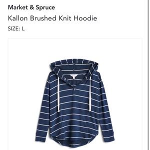 NWT Market & Spruce L navy blue striped sweater